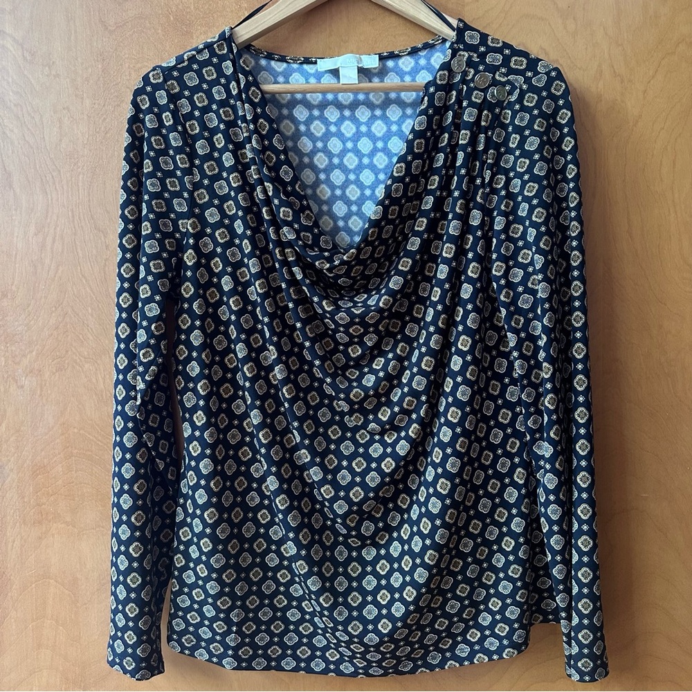 Michael Kors Ruched Long Sleeve Blouse
